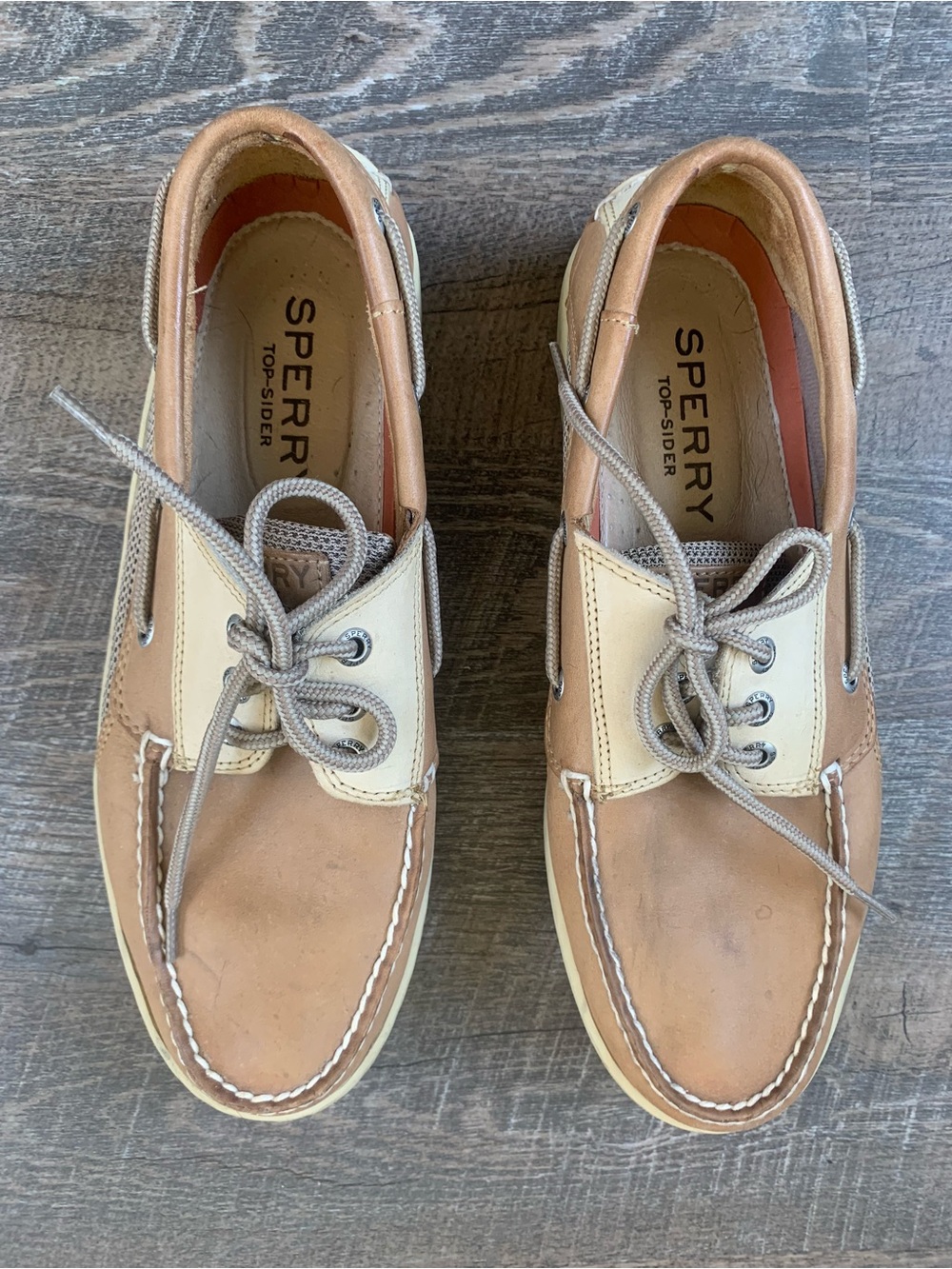 Sperry Two-Tone Billifish  3-Eye Tan & Cream Men's Boat Shoes